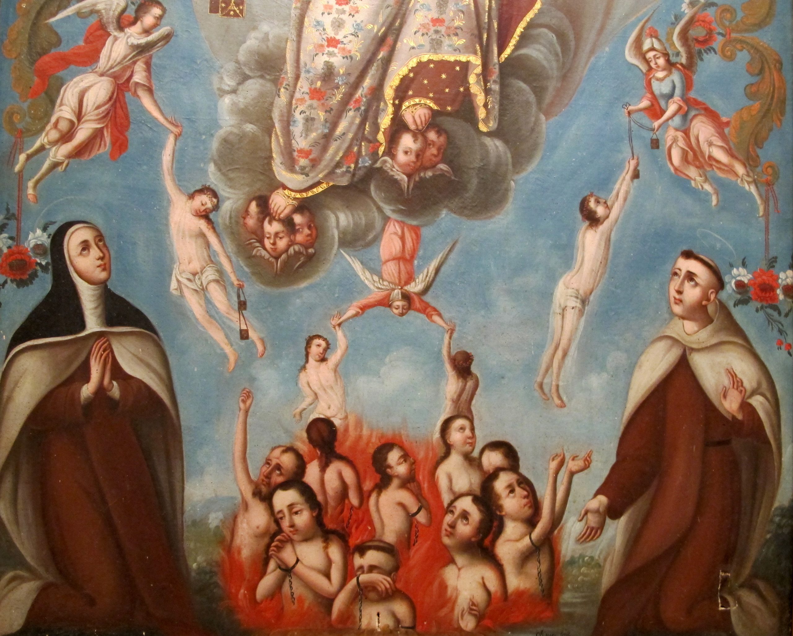 Un ángel libera a las almas del Purgatorio